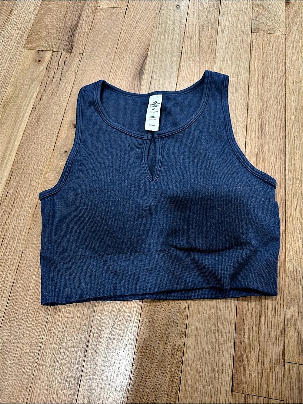Blue Crop Tank Top Size M with pads